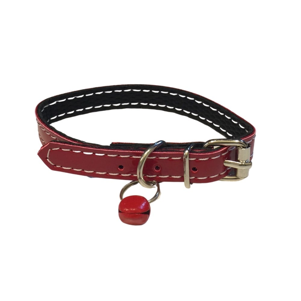 Zilli, Parlak Rugan Kırmızı Kedi Boyun Tasması