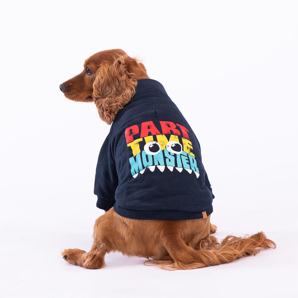 Pawstar Lacivert Monster Polarlı Küçük Irk Köpek Fermuarlı Sweatshirt