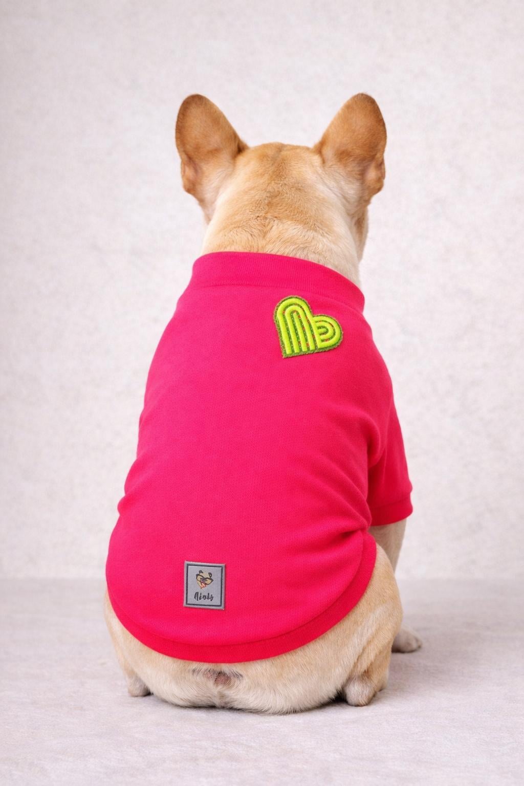Yellow Heart Neon Pink Esnek Basic Kaşkorse Köpek Sweatshirtü