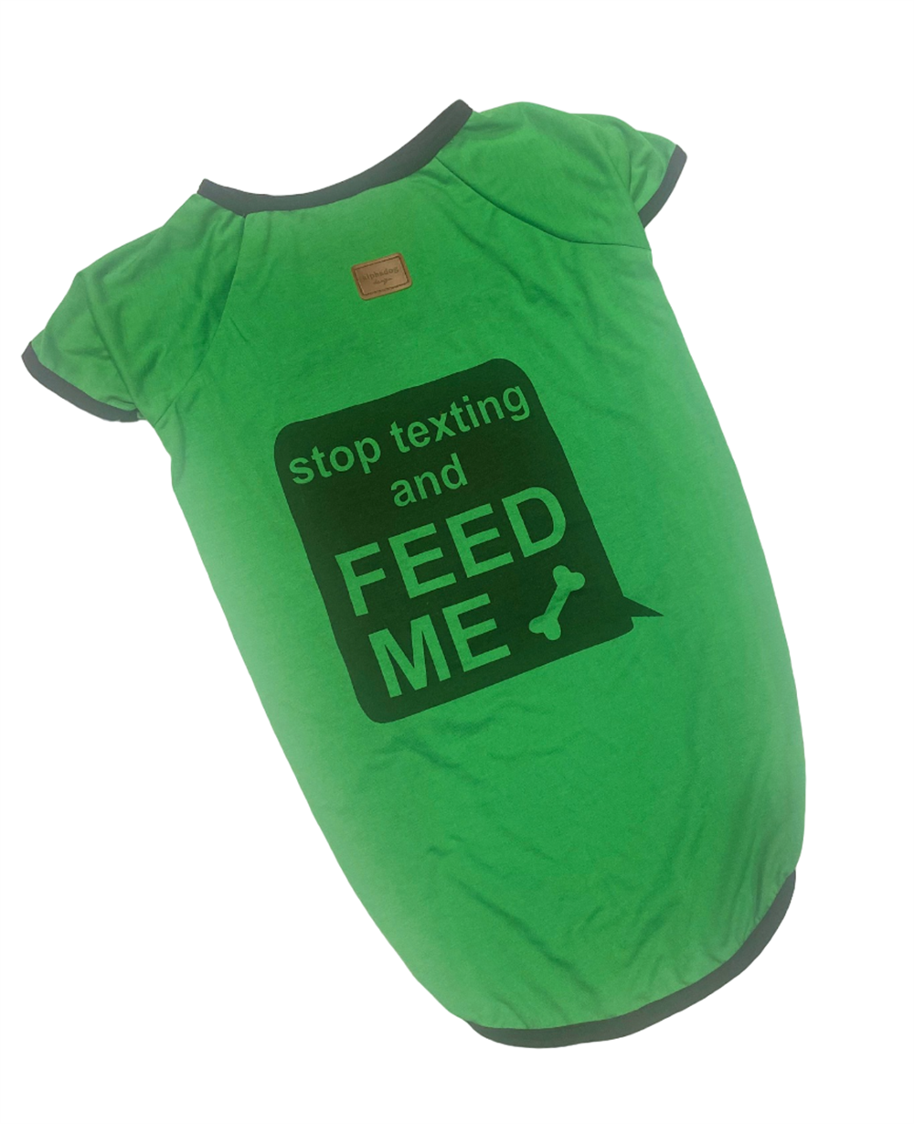 Alphadog Yeşil Stop Texting Orta-Büyük Irk Köpek T-shirtü