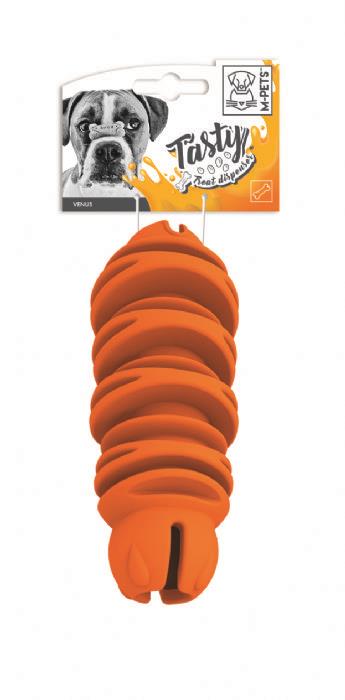 M-Pets Venüs Ödül Hazneli Kauçuk Köpek Oyuncağı 15 cm Turuncu