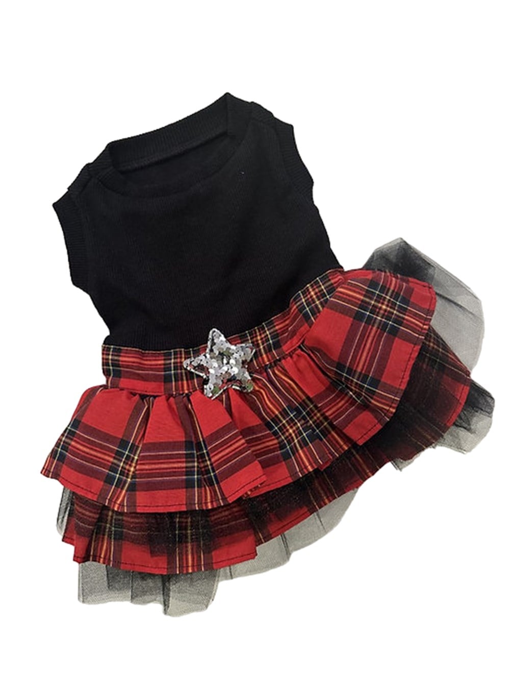 Tütülü Siyah Küçük Irk Köpek Yılbaşı Elbisesi