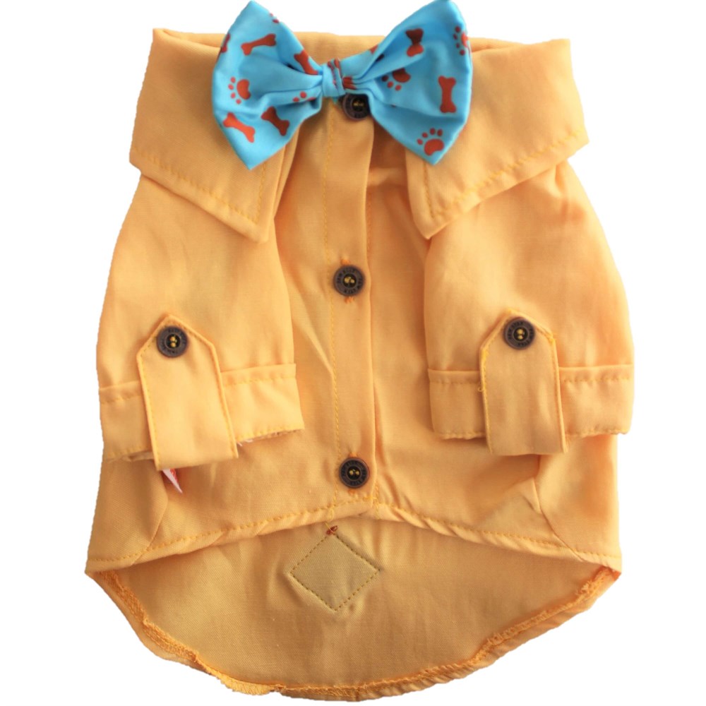 Pawstar Papyonlu Küçük Irk Köpek Gömleği Sarı