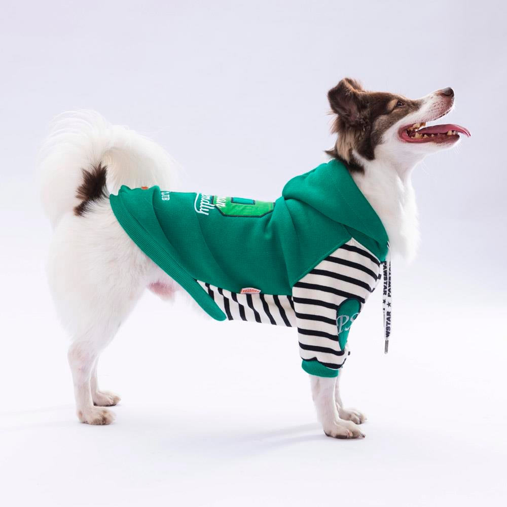 Pawstar Yeşil Lucky Club Polarlı Küçük Irk Köpek Sweatshirtü