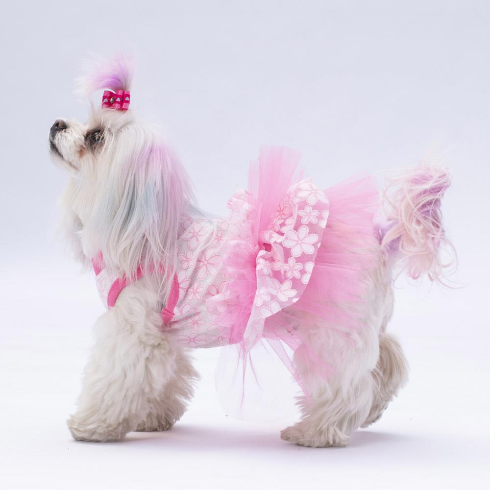 Pawstar Pink Flora Kedi ve Küçük Irk Köpek Elbisesi