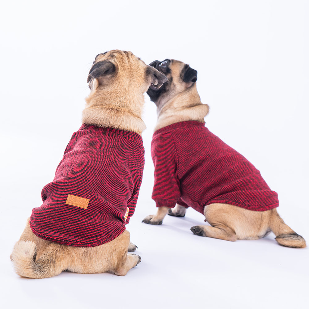 Pawstar Bordo Esnek, Küçük Irk Triko Köpek Kazağı (2,5 kg-11 kg arasına uygun bedende)