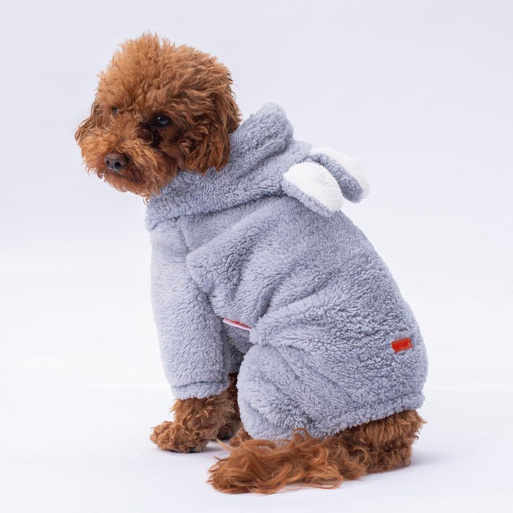 Pawstar Gri Tapeti Peluş Küçük Irk Köpek Tulumu