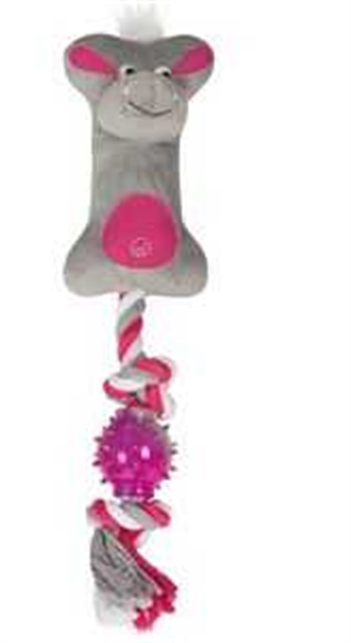 M-Pets Koyun Şekilli Diş İpli Ve Toplu Sesli Peluş Köpek Oyuncagı 37x9,5x7 Cm Pembe