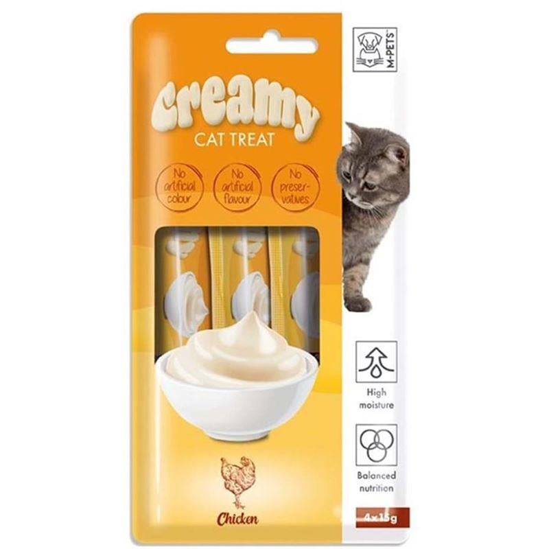M-Pets Creamy Tavuklu Sıvı Kedi Ödülü 4 x 15 Gr