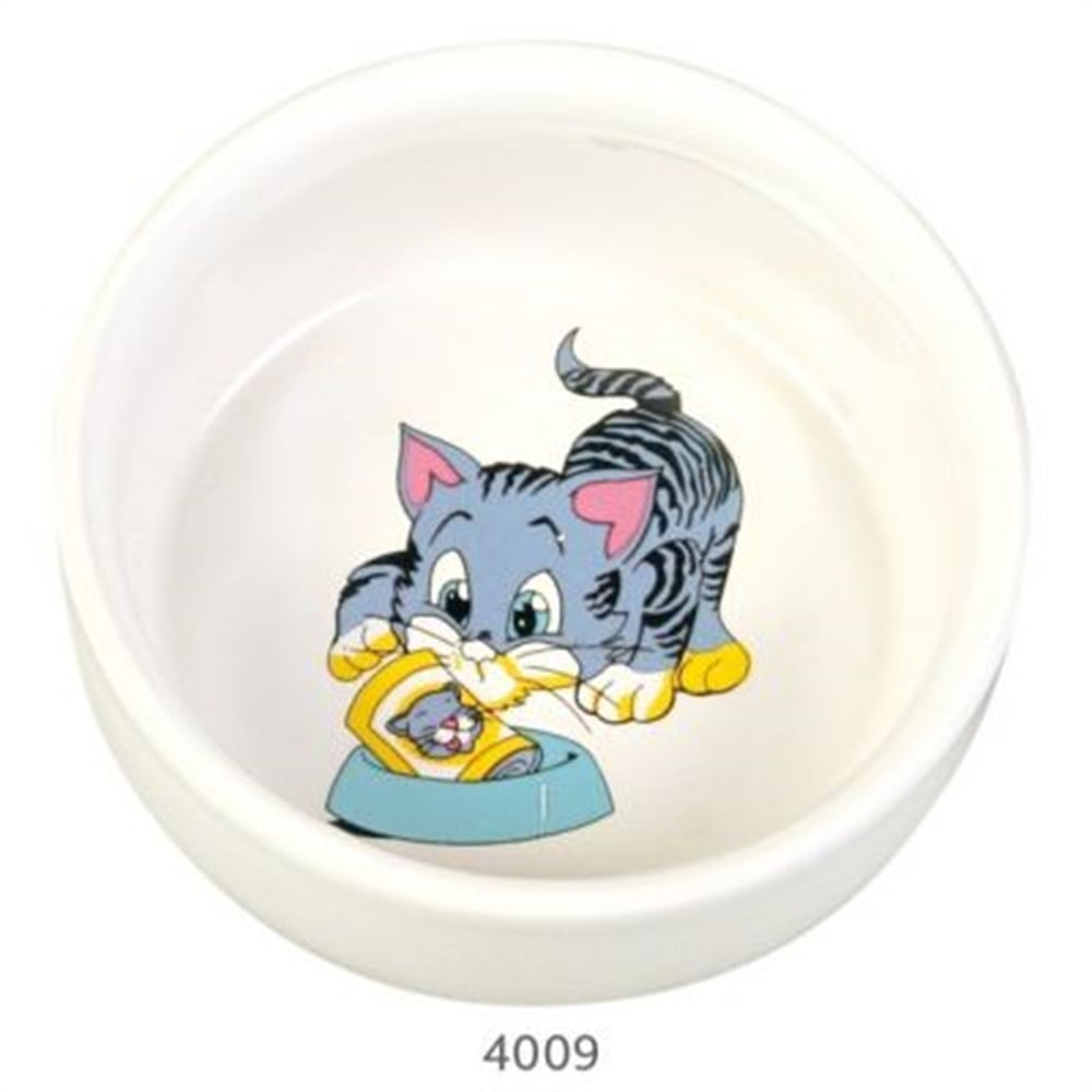 Trixie Kedi Seramik Mama ve Su Kabı, 300 Ml Çap 11 Cm