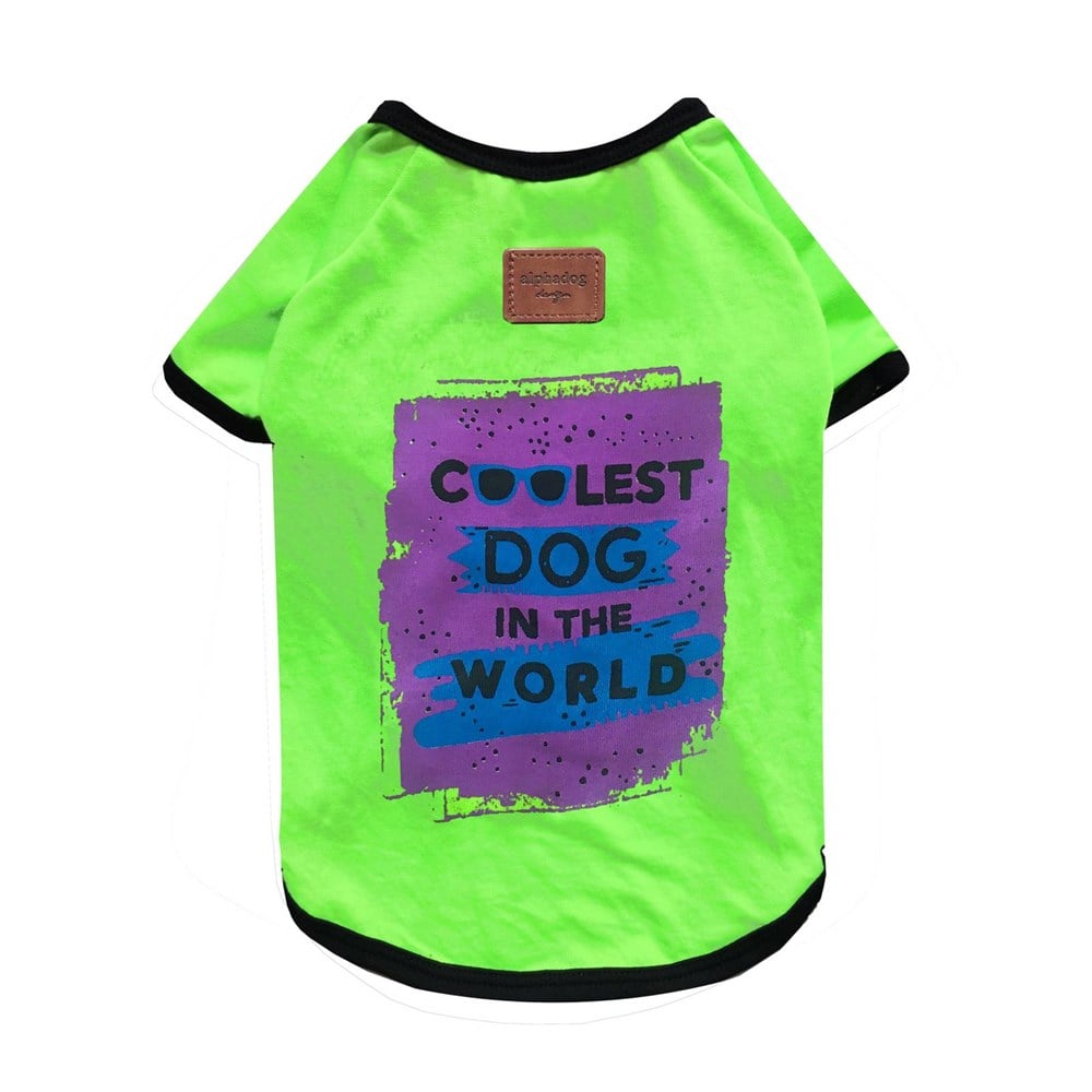 Alphadog Coolest Yeşil Küçük Irk Köpek T-shirtü