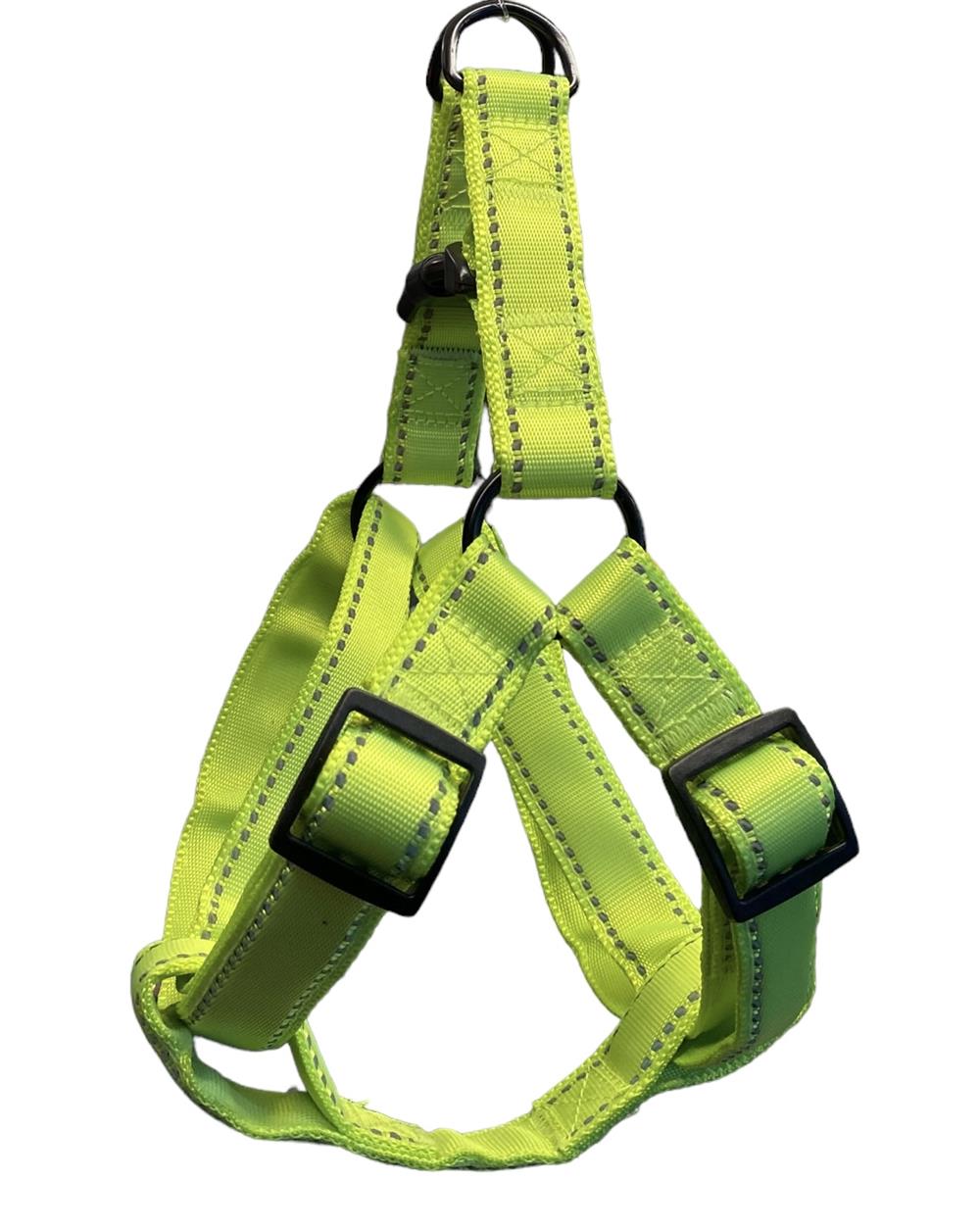 Neon Lime Reflektörlü Orta-Büyük Irk Köpek Göğüs Tasması (Göğüs: 55 cm x 70 cm)