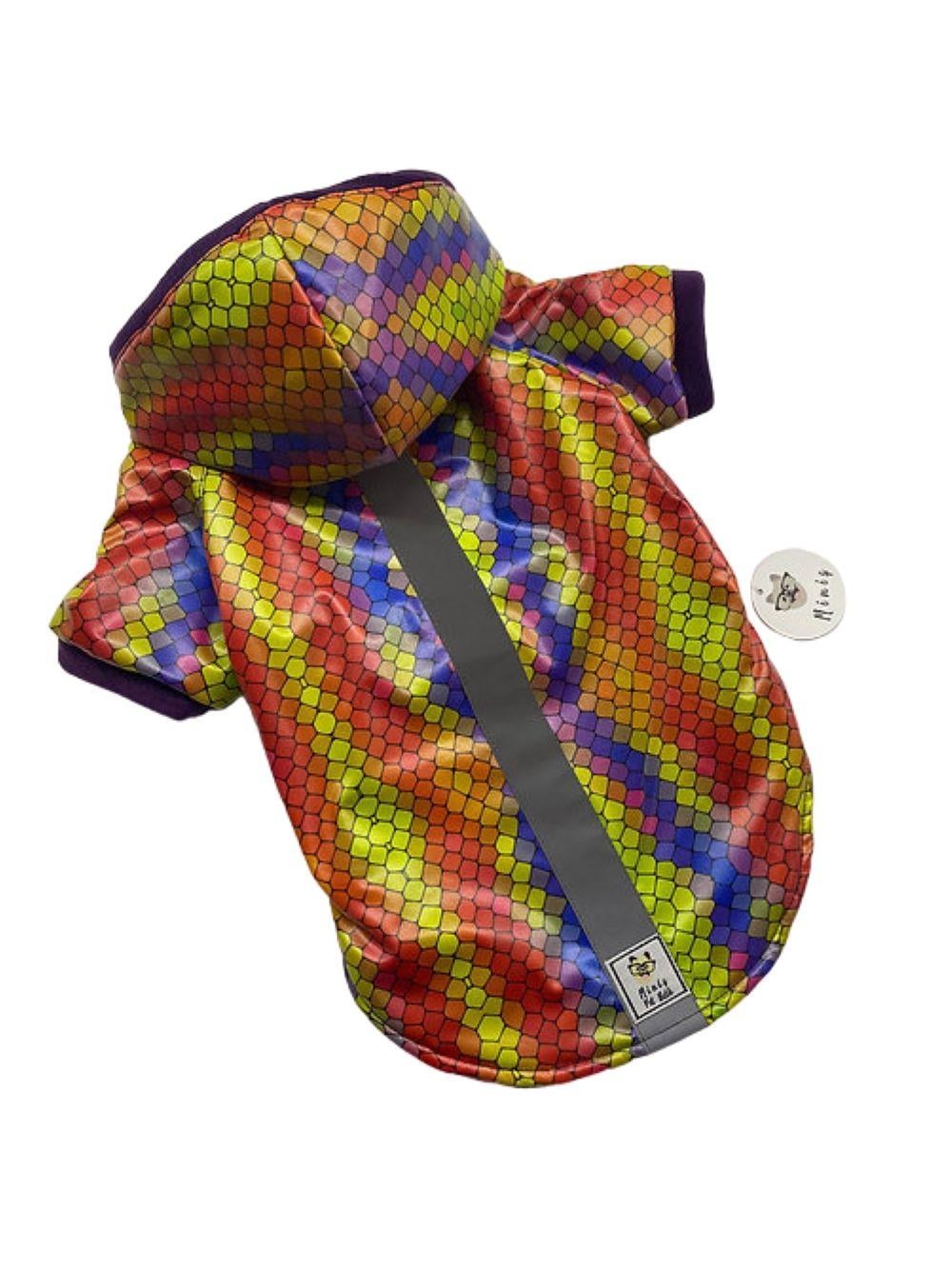 Dokulu Petek Köpek Yağmurluğu (4,5 kg - 8 kg arası köpeklere uygun bedenlerde)