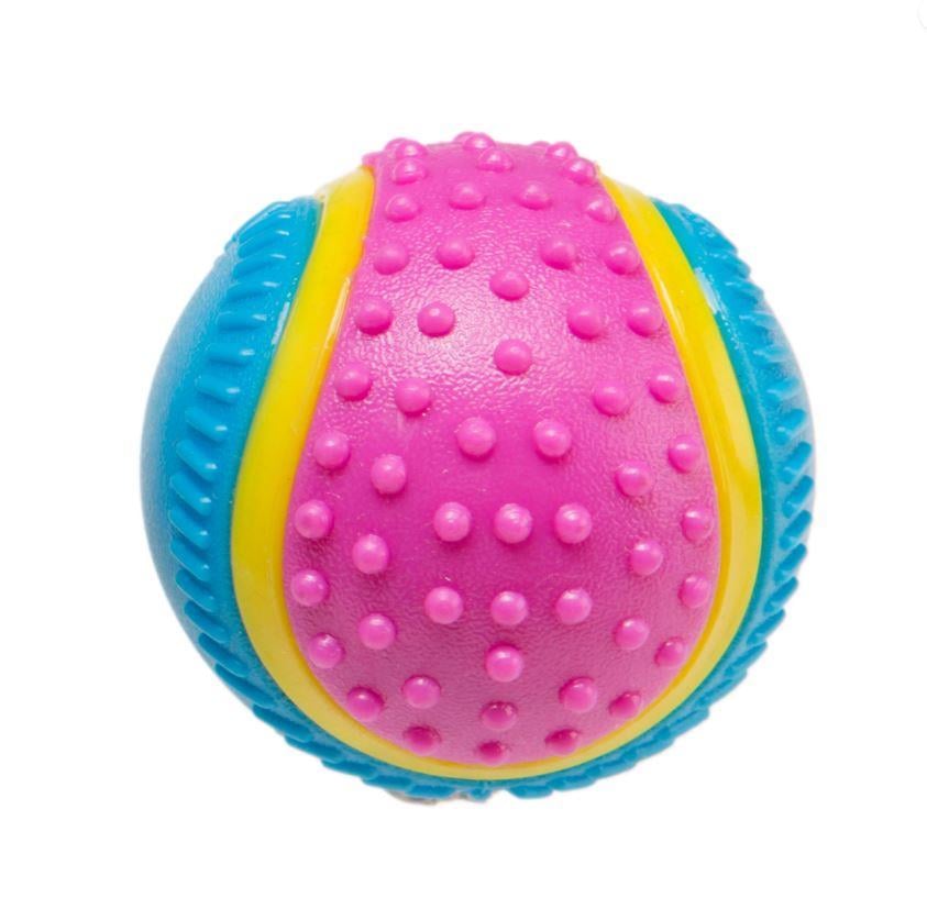 Gimdog Palla 5 Sensi Biftek Aromalı Zilli Sert Kauçuk Top Köpek Oyuncağı 6,4 cm