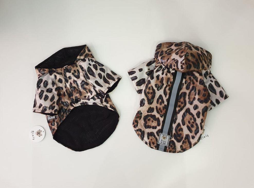 Miniş Leopar İçi Fileli Küçük Irk Köpek Yağmurluğu