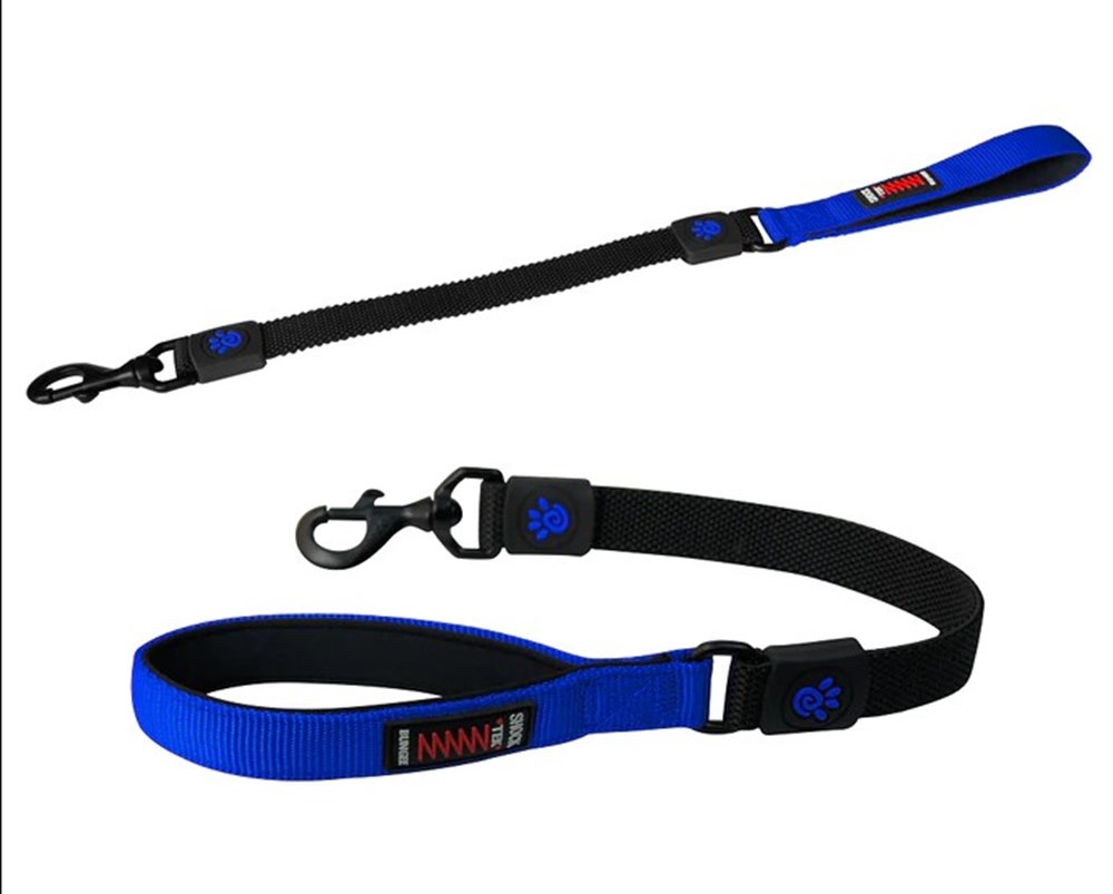 Doco Bungee Şok Emici Çift Katmanlı Köpek Kısa Gezdirme Kayışı 3 cm x 55 cm Blue L