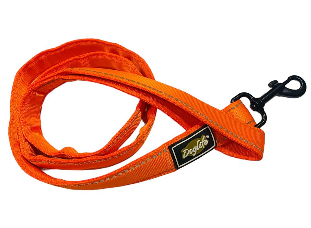 Neon Orange Reflektörlü Köpek Gezdirme Tasması (2,5 cm x 120 cm)
