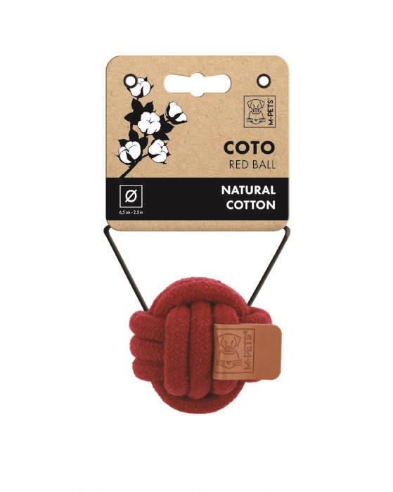 M-Pets Coto Kırmızı Örgü Halat Top Köpek Oyuncağı 6,5 cm