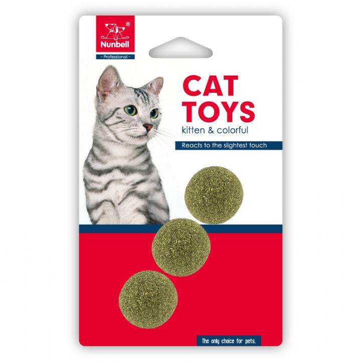 Nunbell Catnipli Kedi Top Oyuncağı 3 Top Çap: 2 cm
