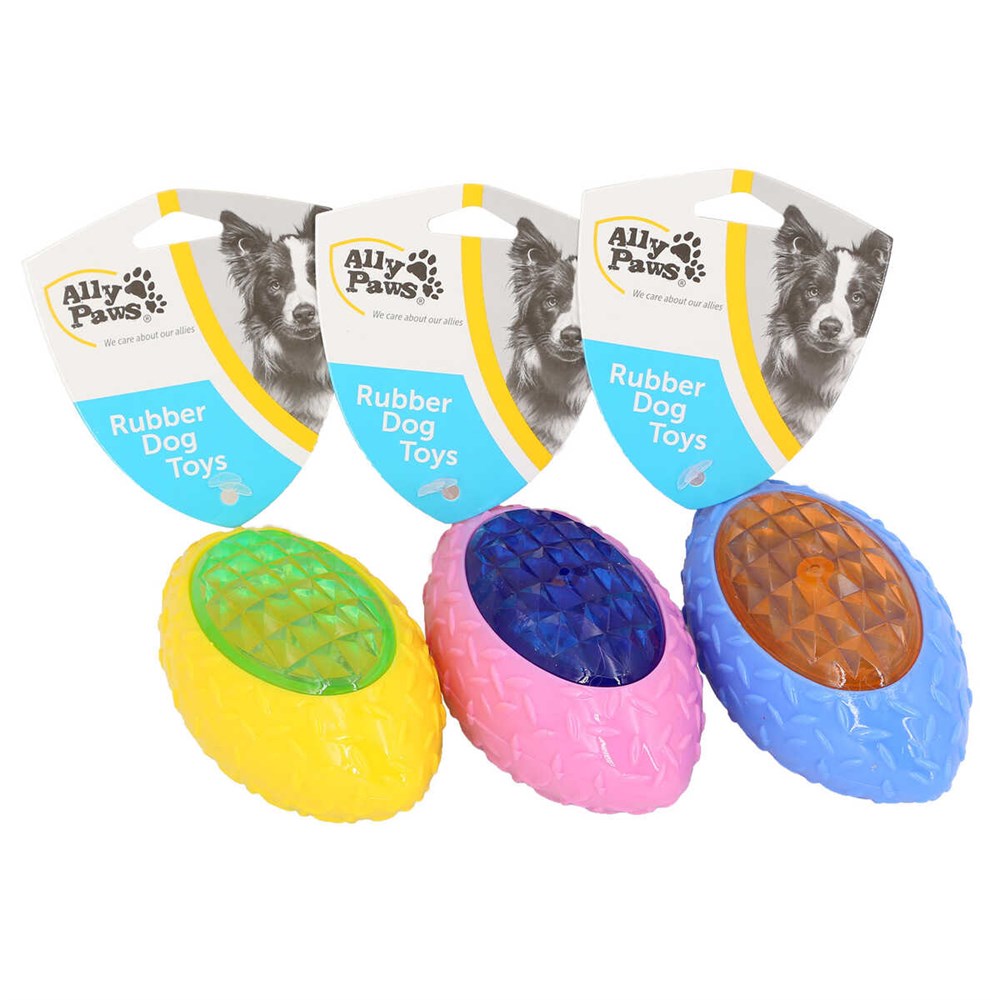 Ally Paws Işıklı Kauçuk Rugby Topu Köpek Oyuncağı 14 cm (1 Adet)