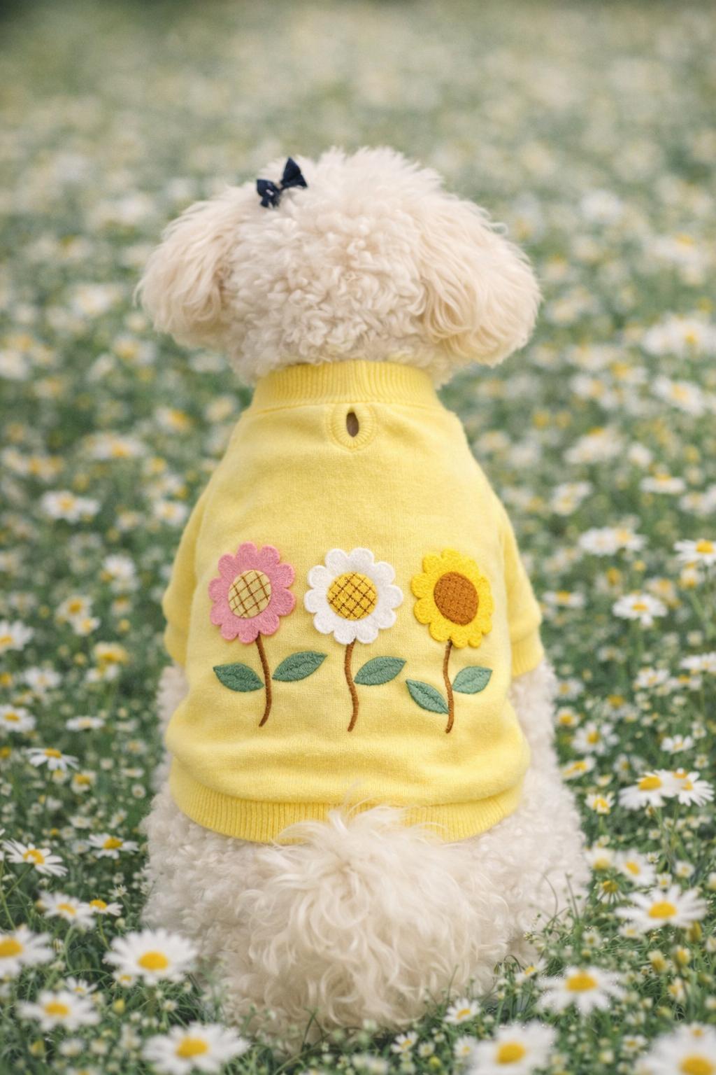 Gedyco Daisy Yellow içi Polarlı Küçük Irk Köpek Sweatshirtü