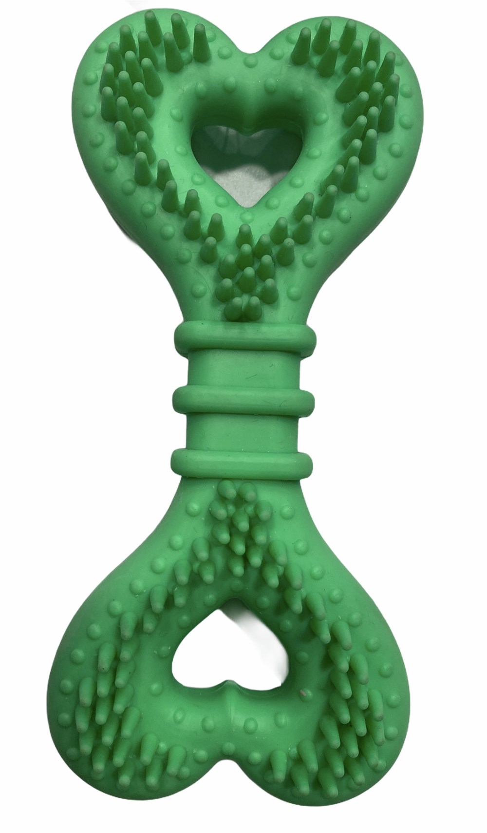 Yeşil Kauçuk Delikli Kemik Köpek Diş Kaşıma Oyuncağı 13 cm