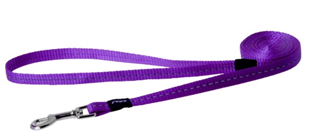 Rogz Nitelite Reflektörlü Mor Gezdirme/Uzatma Tasması S 1,8 m