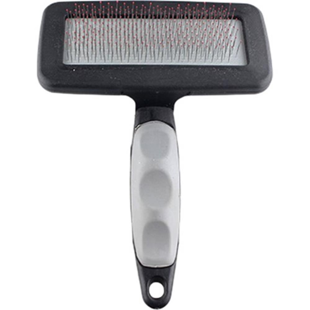 Zampa Silikon Başlıklı İnce Tel Kedi ve Köpek Fırçası Gri 14 x 10 cm