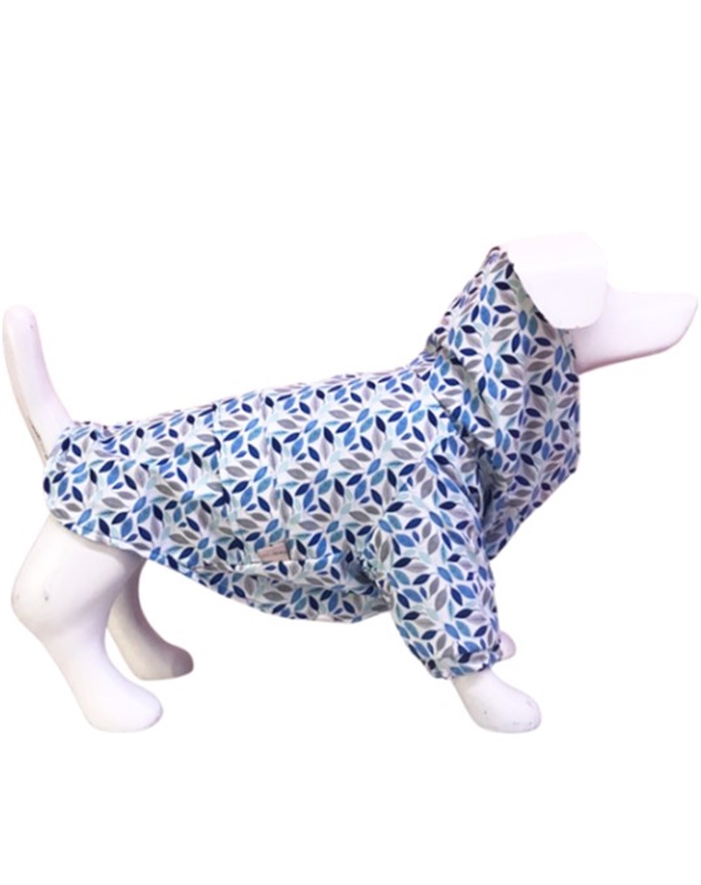 Gedyco Blue Leaf Su Geçirmez içi Polarlı Küçük Irk Köpek Montu (2-8 kg arası köpeklere uygundur)