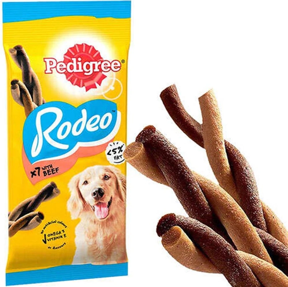 Pedigree Rodeo Biftekli Köpek Ödül Çubuğu 123 gr (7'li)