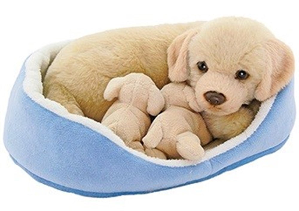 Yavrularıyla Anne Labrador Peluş Oyuncak