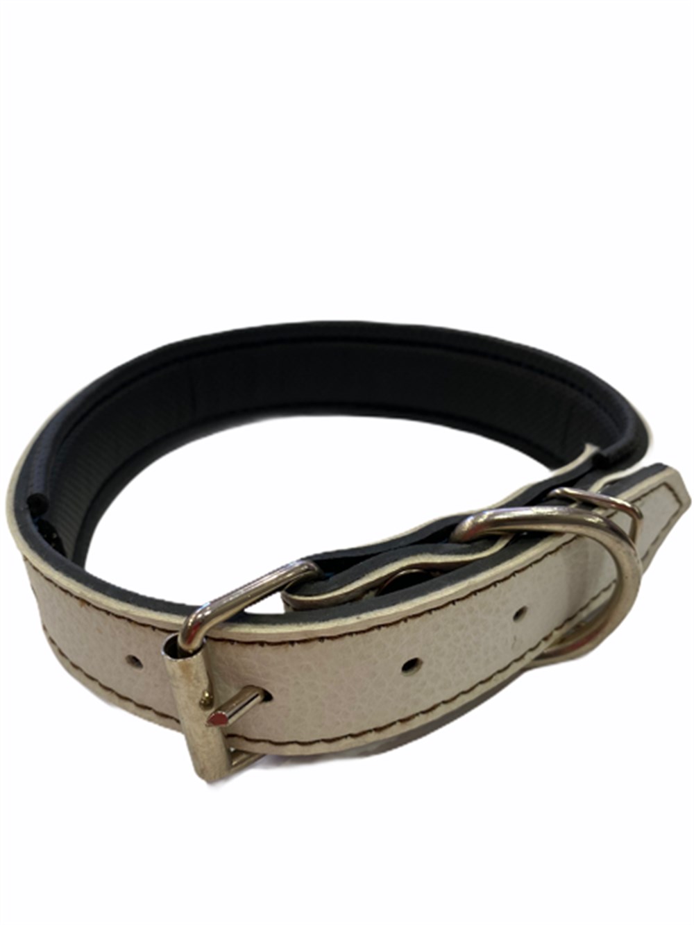 Beyaz Deri Boyun Tasması 3 cm x 40-55 cm