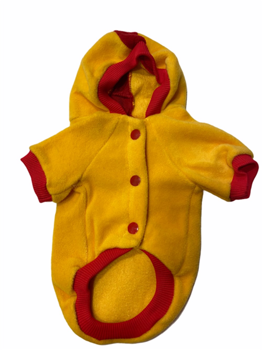 Sarı Kırmızı Kapüşonlu Fanatik Polar