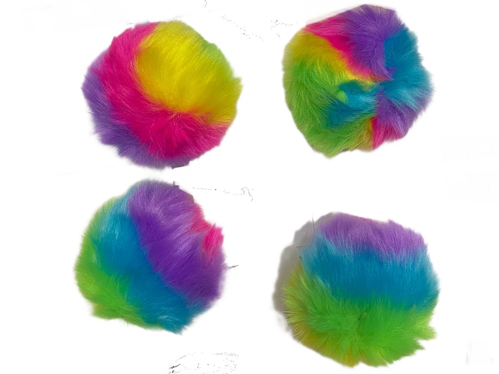 Tüylü Rainbow Top Kedi Oyuncağı 8 cm ( 1 adet)