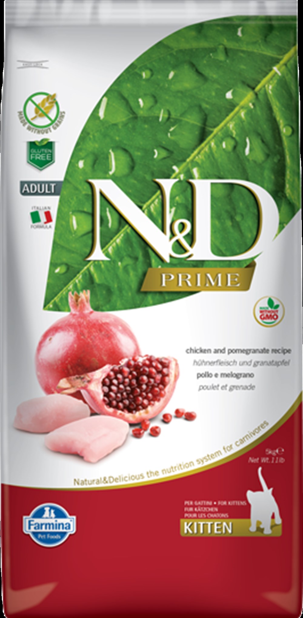 N&D Prime Tahılsız 5 kg Tavuklu Narlı Yavru ve Emziren Anne Kedi Maması