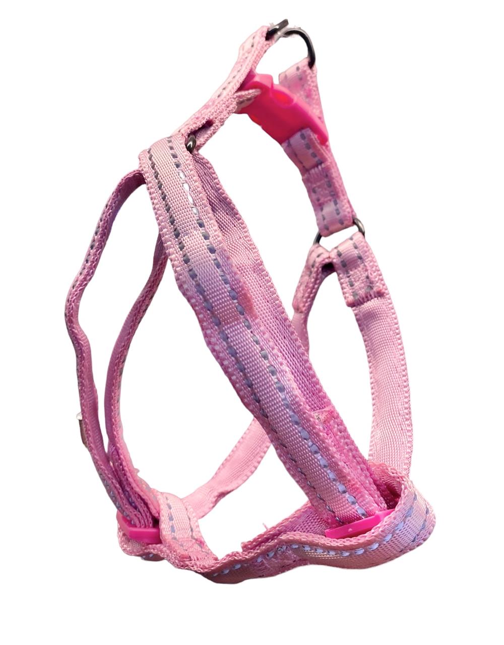 Pale Pink Reflektörlü Küçük Irk Köpek Göğüs Tasması (Göğüs: 35 cm x 55 cm)