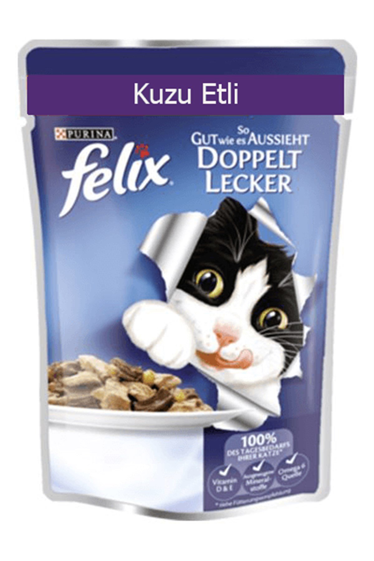 Felix Kuzu Etli 100 gr Yetişkin Kedi Konservesi