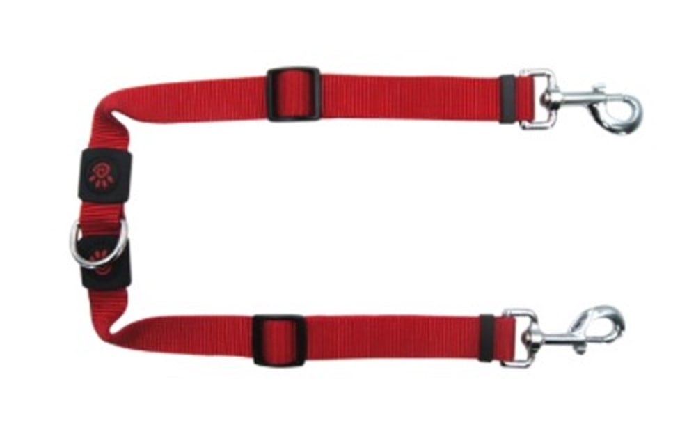 Doco Signature Coupler 2'li Köpek Gezdirme Kayışı Red M