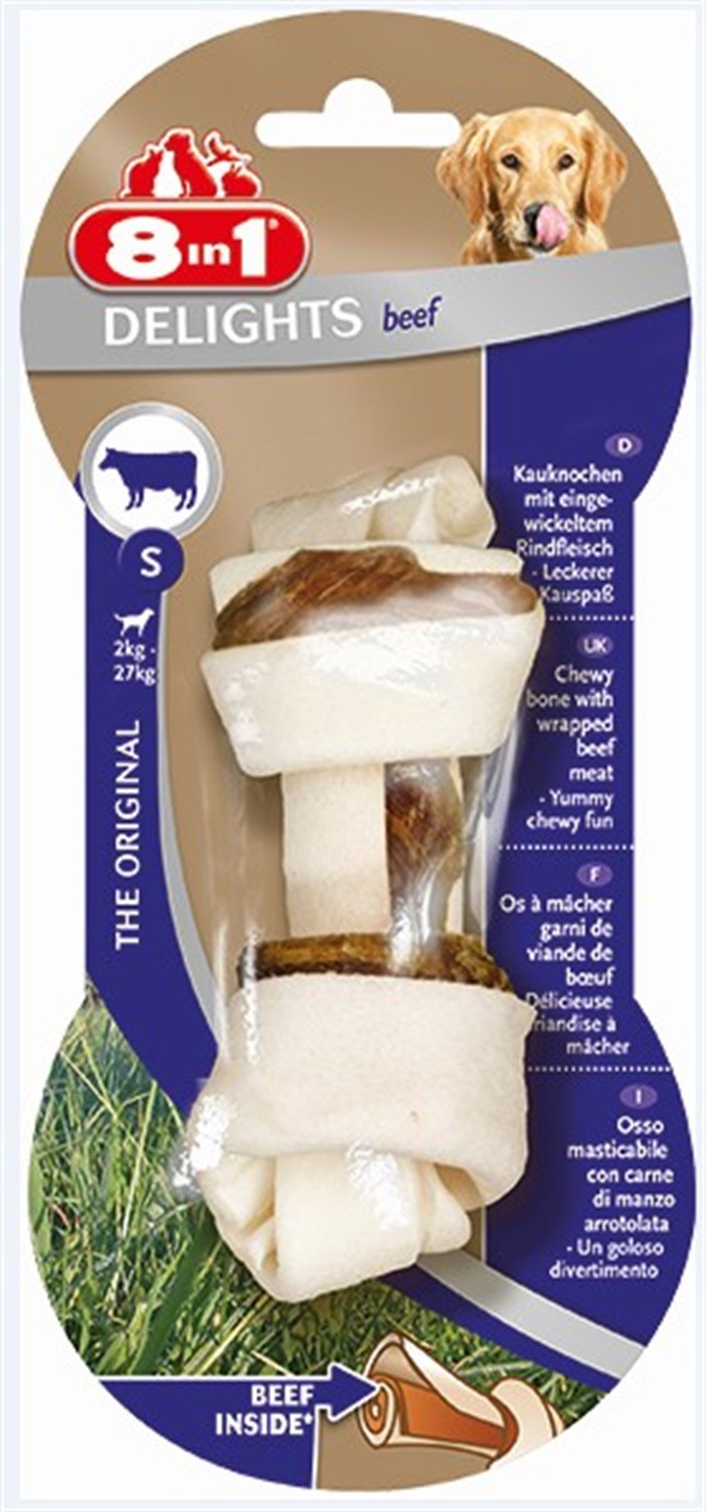 8 in 1 Delights Bones S Biftekli 35 g 10 cm Kemik Ödül