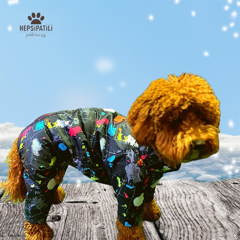 Alphadog Pattern Orta Irk Kalın Köpek Tulumu