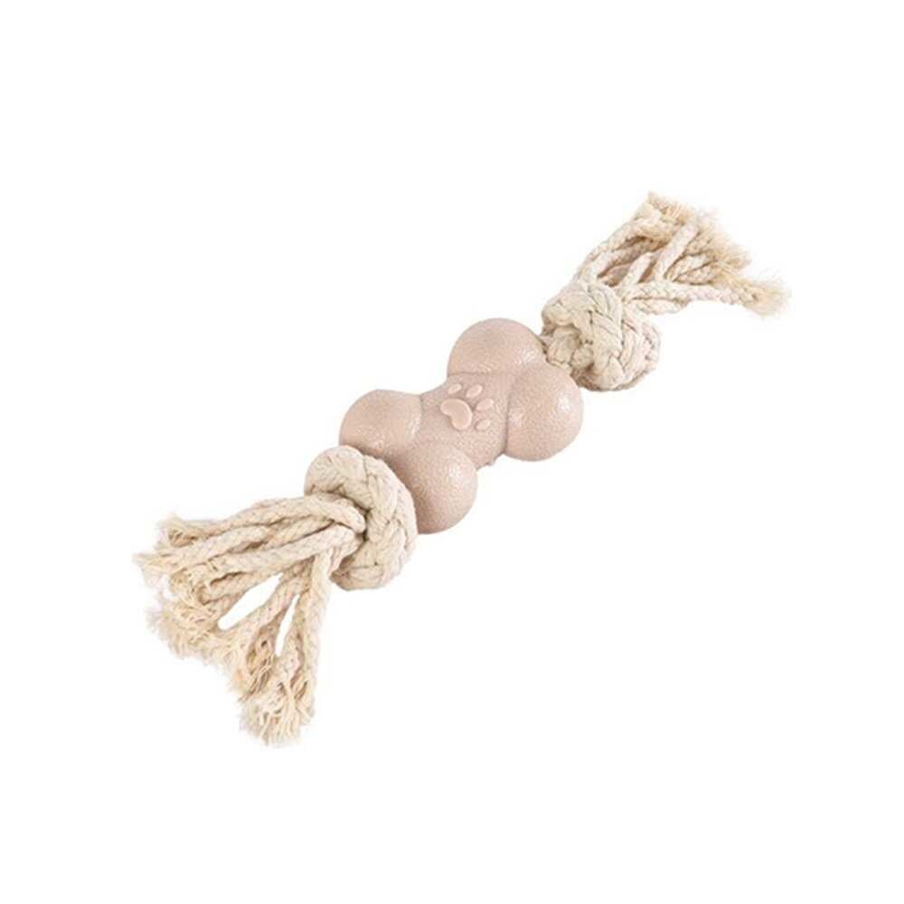 Zampa Kauçuk Kemikli Kordon Halatlı Köpek Oyuncağı 21 cm