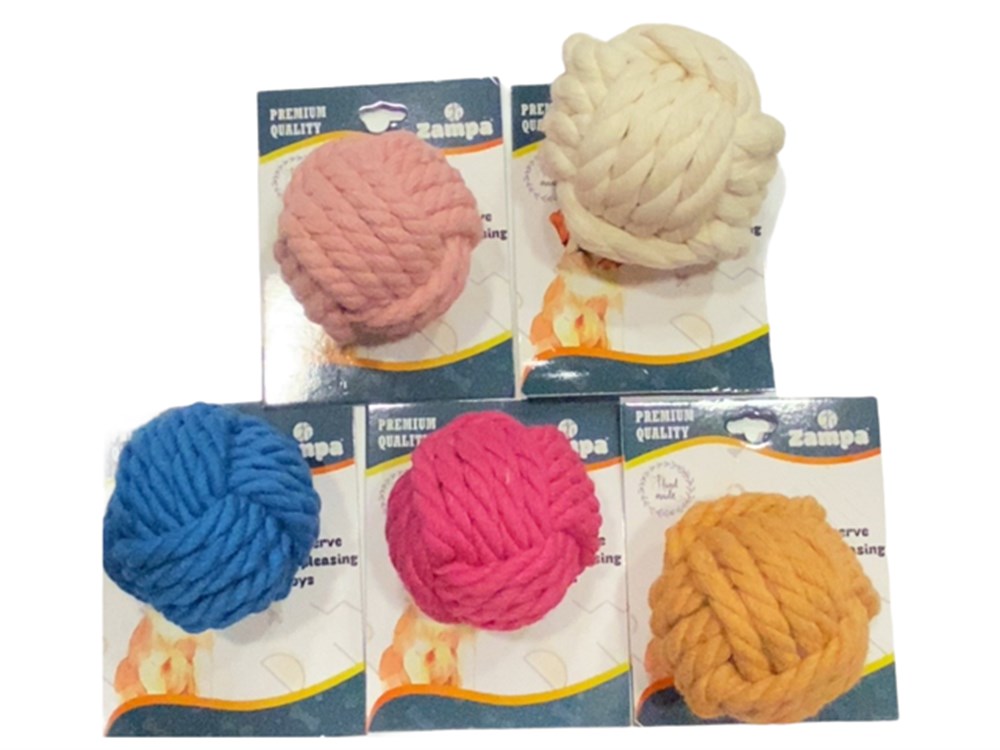 Zampa Örgü Halat Top Köpek Oyuncağı 6,5 cm (1 adet)