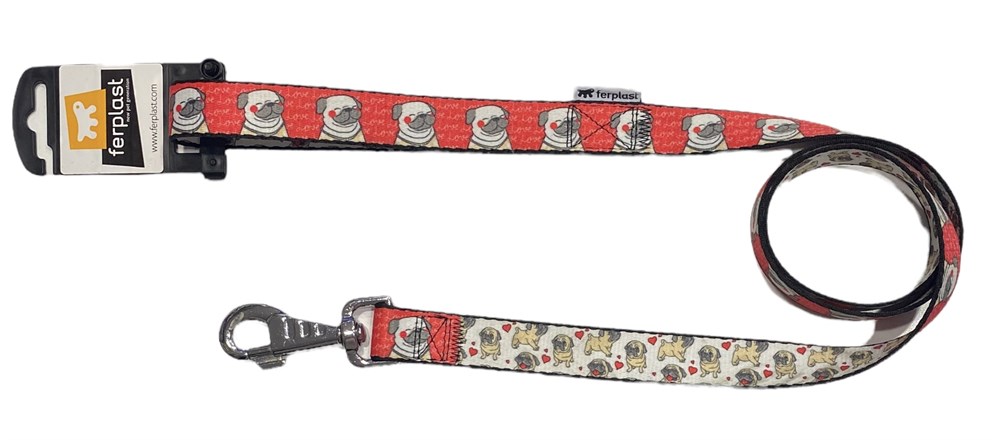Ferplast Cute Pug Gezdirme Kayışı 120 cm x 2 cm