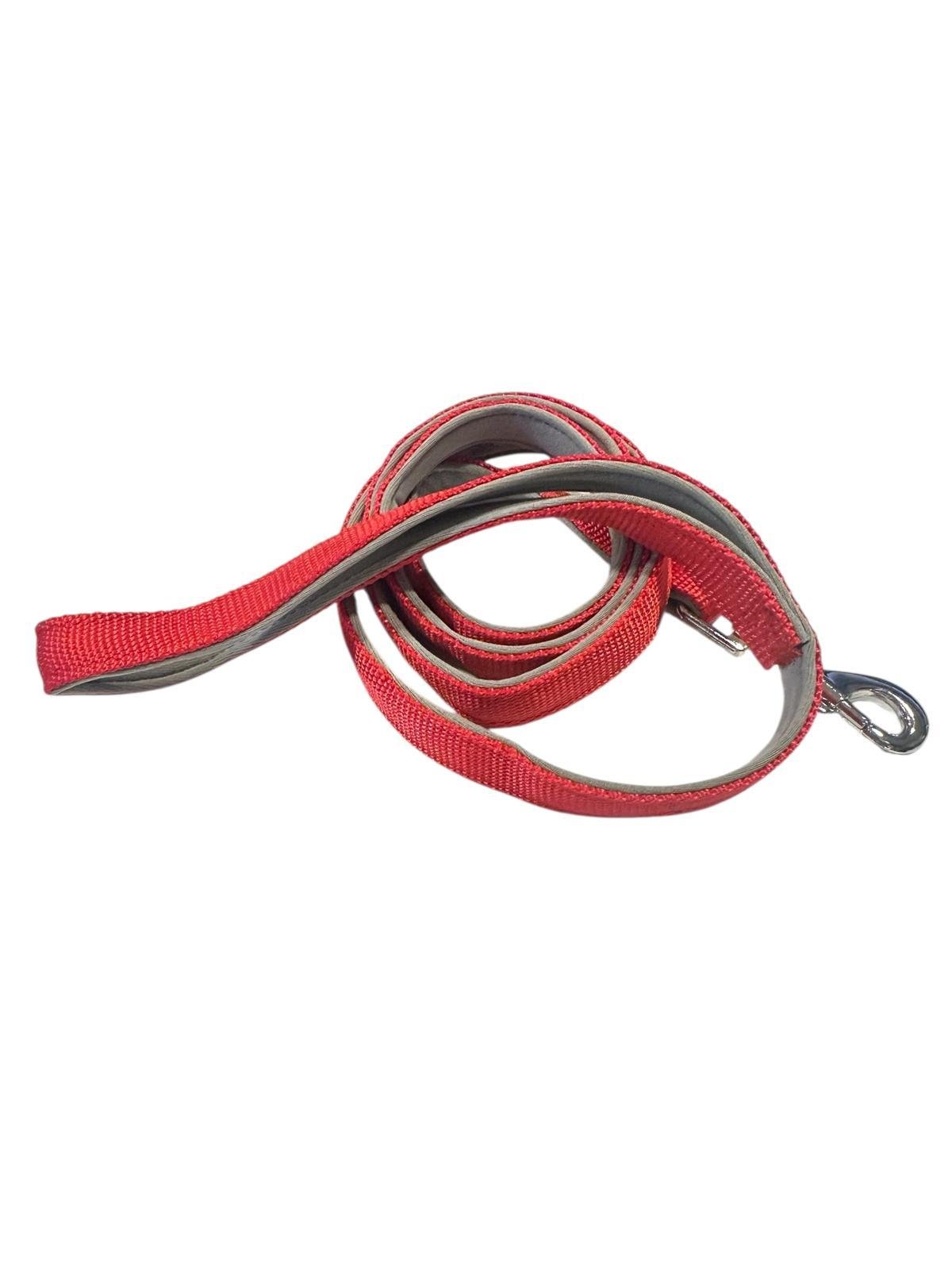 Maxilife Kırmızı Yumuşak Dokulu Köpek Gezdirme Tasması (1,5 cm x 120 cm)