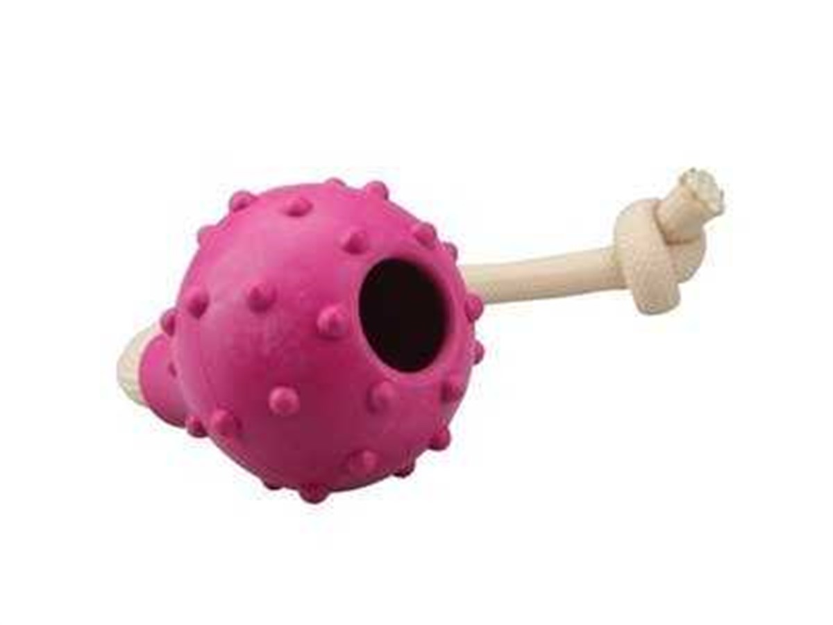 M-Pets Kale Kauçuk İp Firlatma Köpek Oyuncagı 7x28 Cm Pembe