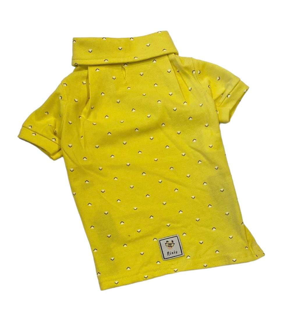 Sarı Küçük Irk Köpek Polo T-shirtü (2,5 kg-6,5 kg arasına uygun bedenlerde)