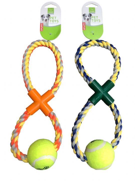 Nunbell Tenis Toplu Sekiz Şekilli Köpek Oyun ve Diş İpi 30 cm