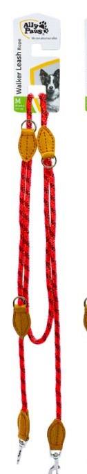 Ally Paws Reflektörlü Hands-Free Koşu, Yürüyüş Kayışı M 10 mm x 200 cm Kırmızı