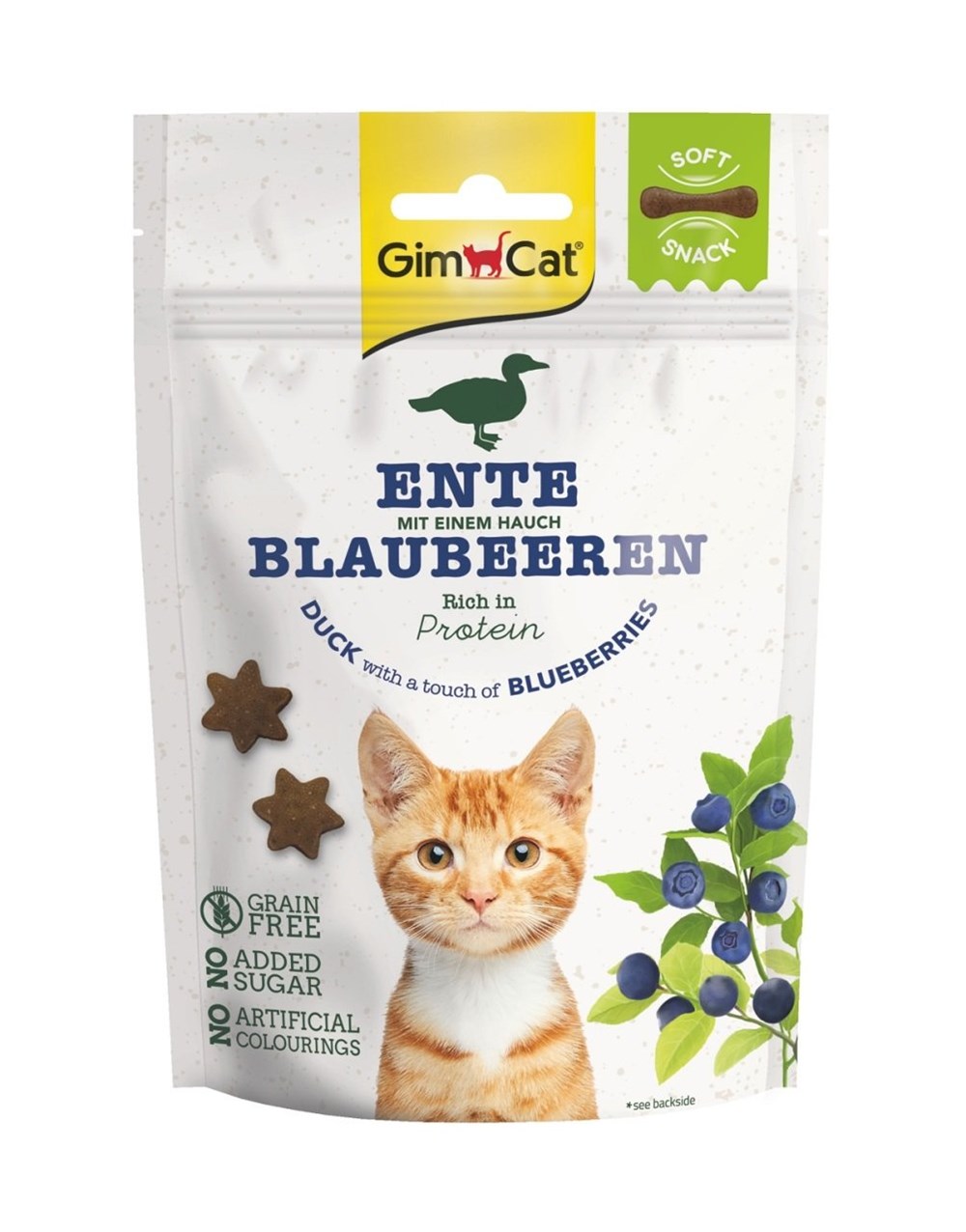 Gimcat Soft Snacks Duck & Blueberry 60 gr Ördekli ve Yaban Mersinli Tahılsız Kedi Ödülü