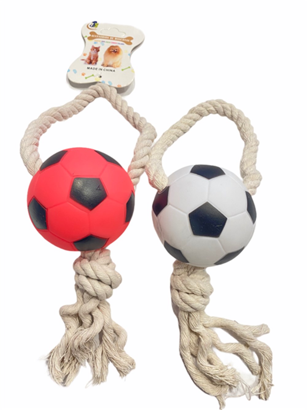 Yumuşak ve Sesli Futbol Topu Köpek Oyuncağı 7 cm